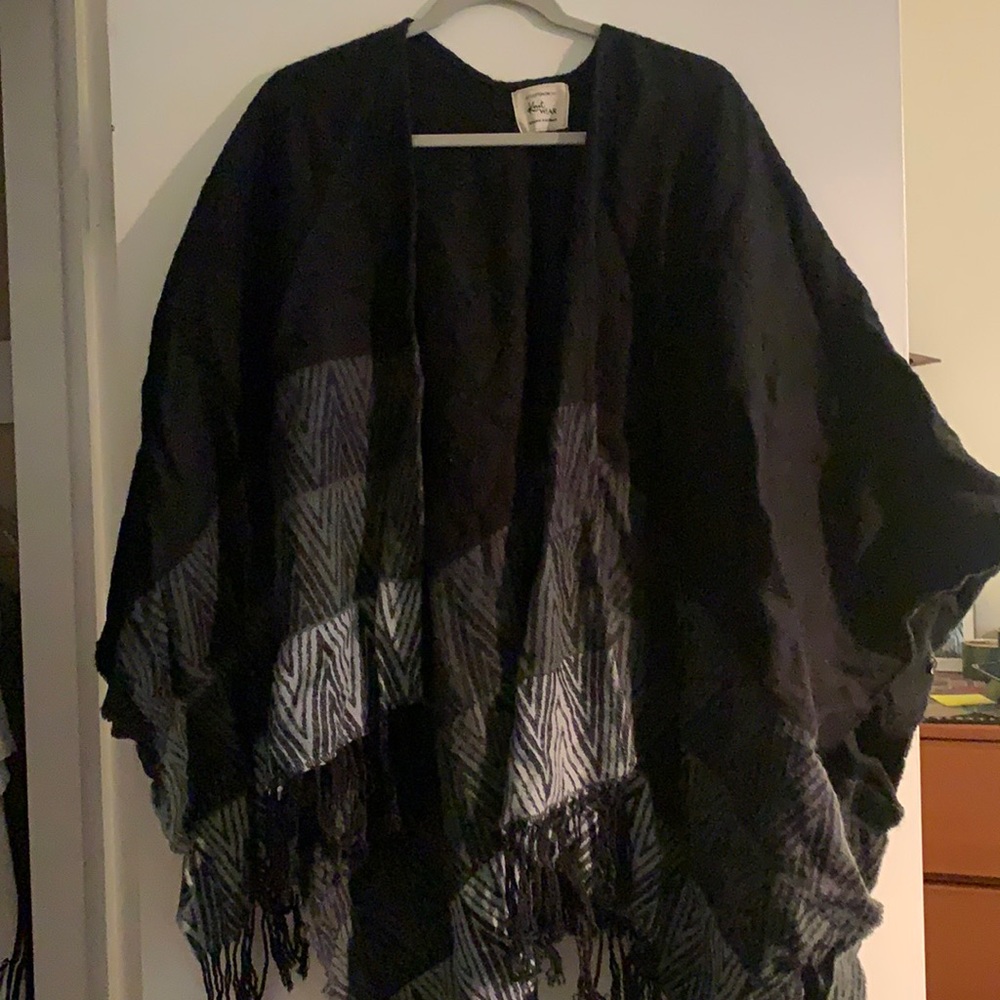Cotton On Wool Open Front Poncho